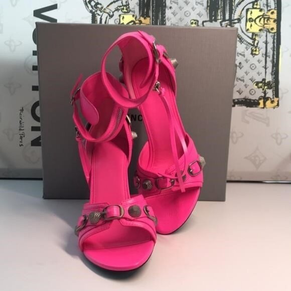 New Authentic Balenciaga Cagole 110mm Stiletto Sandals – Fluorescent Pink 💖✨ - Picture 3 of 10